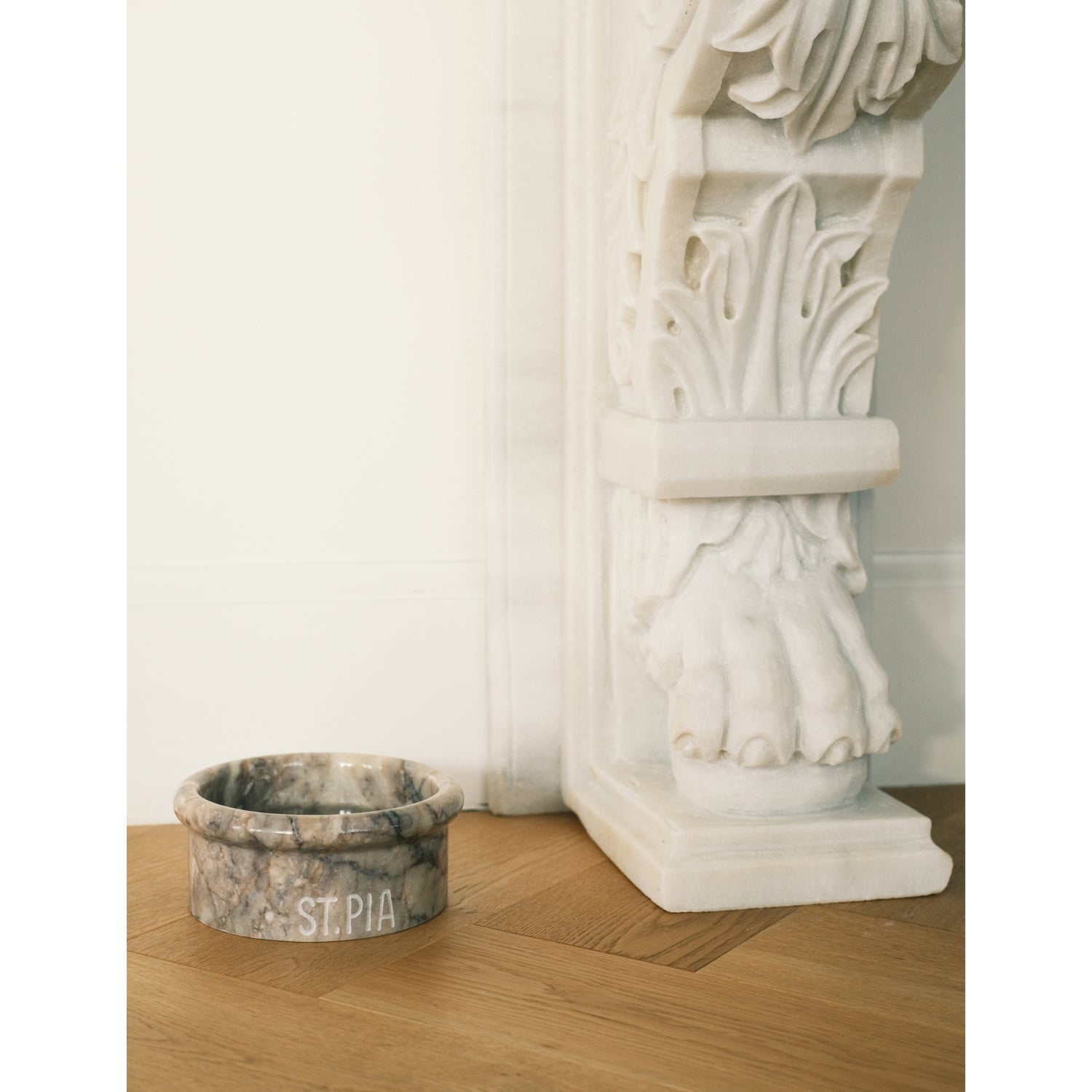Marbowl marble pet bowl hand-etched 19cm, imported from the UK