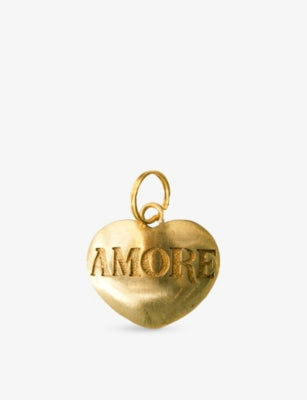 selfridges St. Pia Amore Heart-Shaped Brass Charm- Buy online at McGrocer