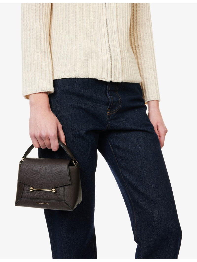 Strathberry Mosaic Nano leather top handle bag (British brand)