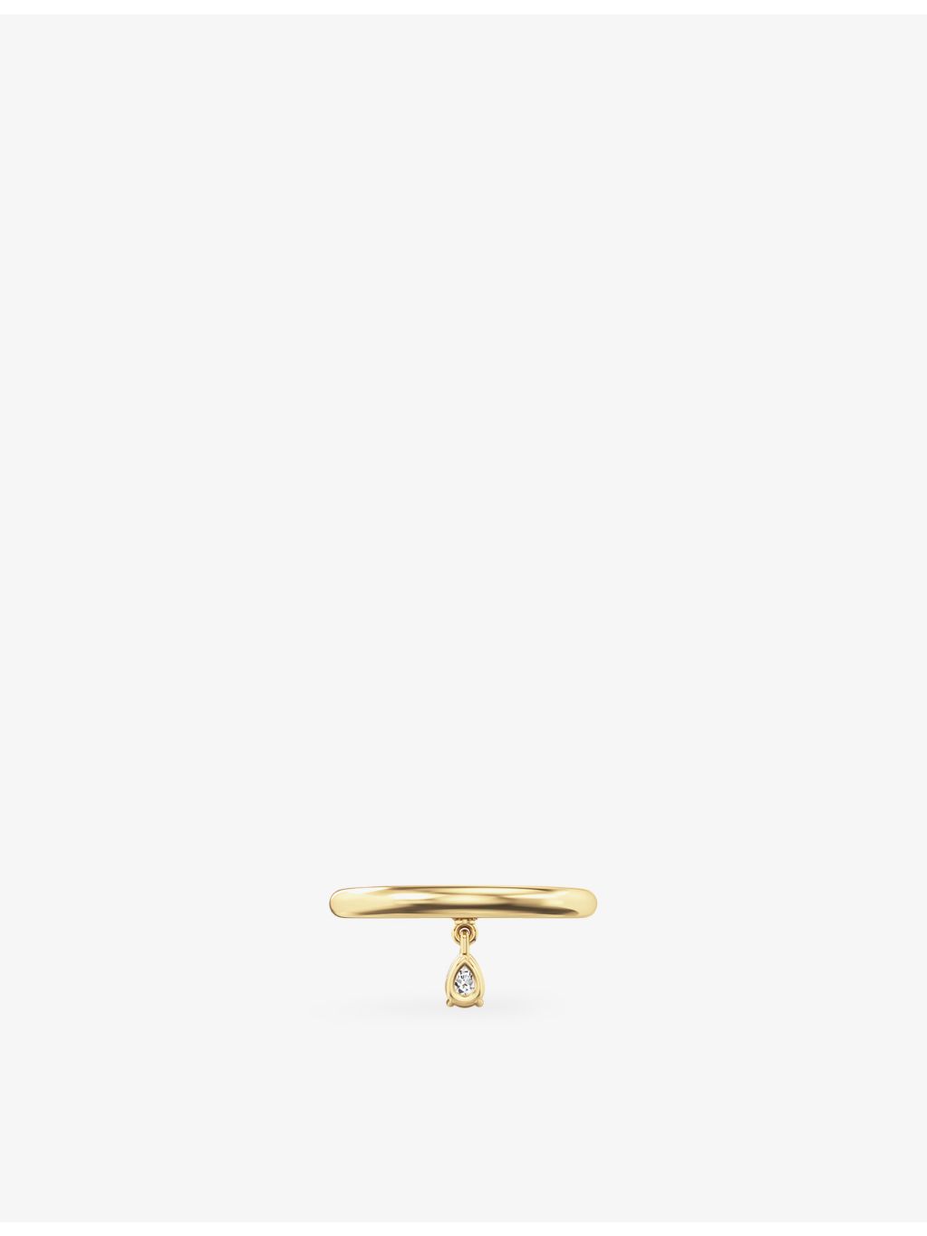 Phoria gold vermeil pear-cut white topaz drop ring (British brand)