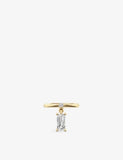 Phoria Mini Pierced 18ct Yellow-Gold Vermeil and Emerald-Cut White Topaz Drop Ring