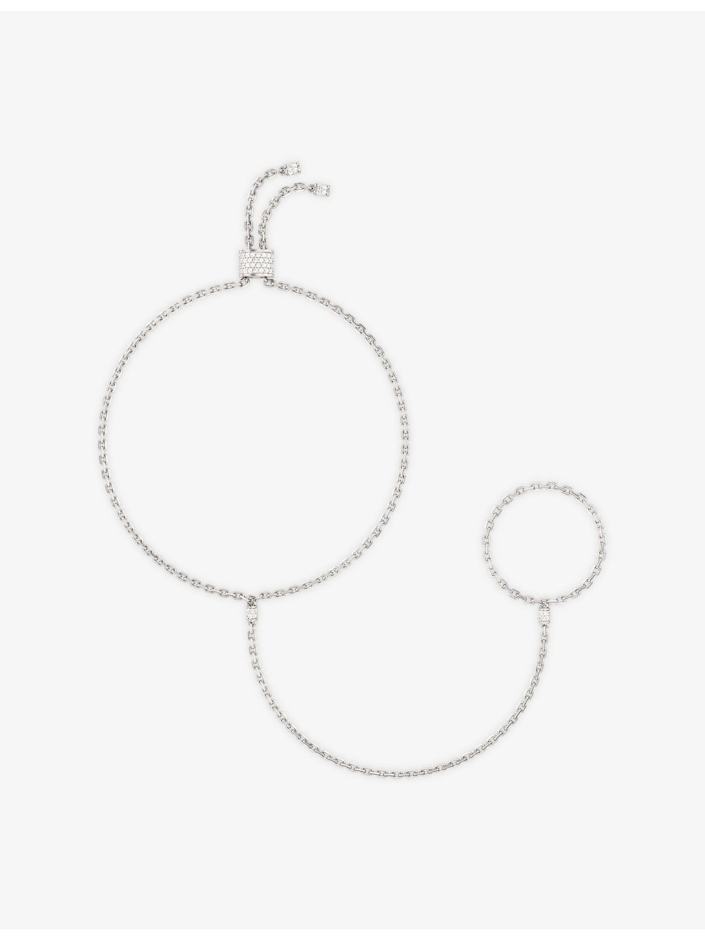 Phoria sterling silver topaz hand chain, UK version