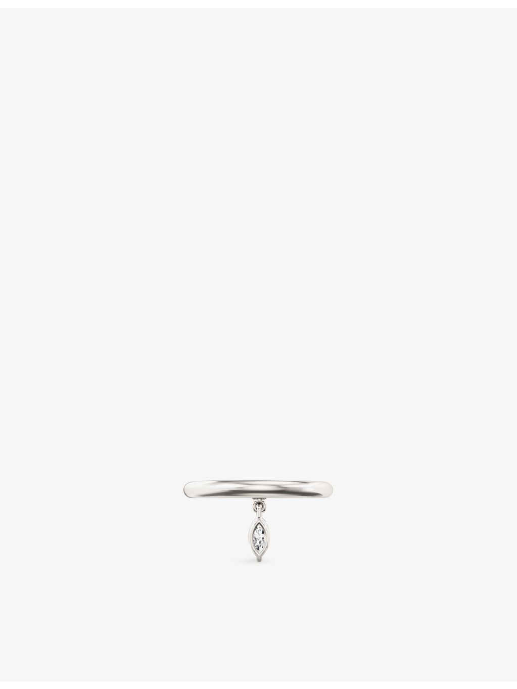 Phoria sterling silver white topaz drop ring size 8x4mm - British product