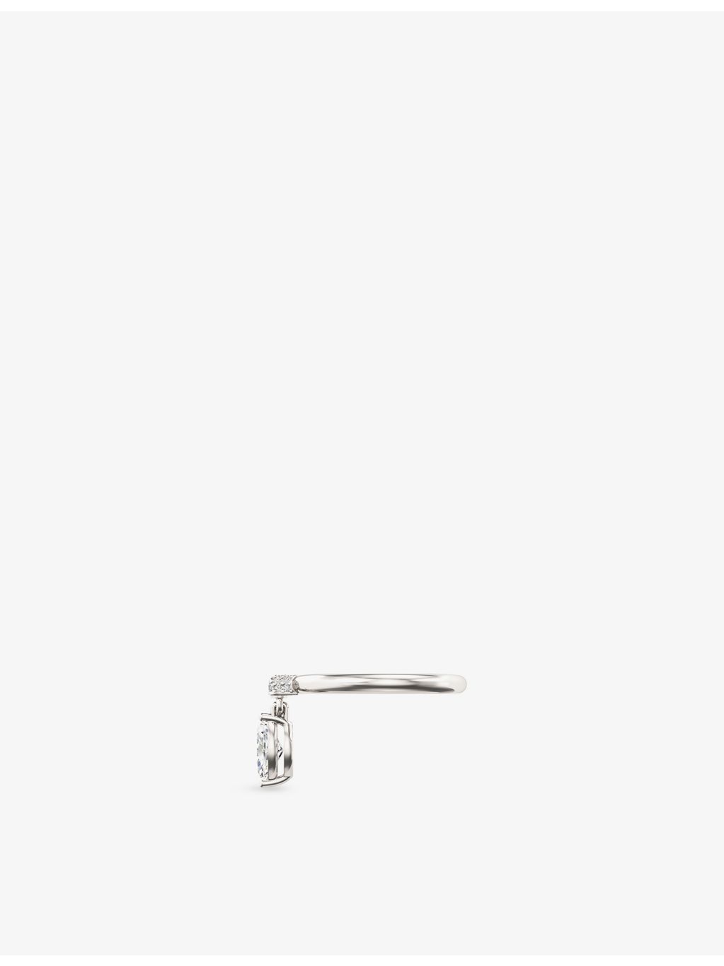 Phoria sterling silver white topaz drop ring size 8x4mm - British product