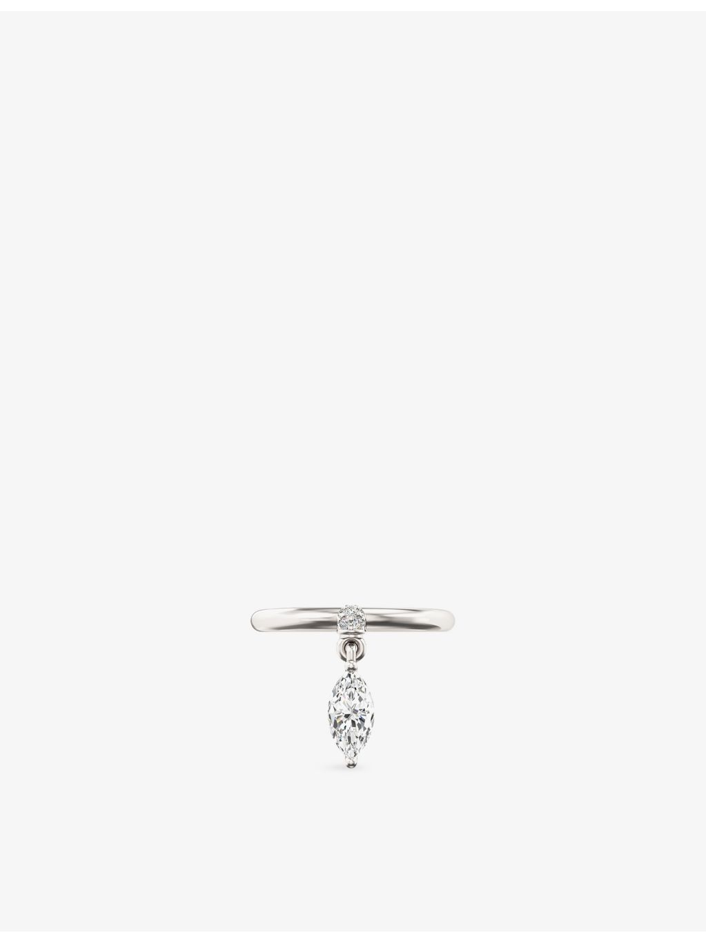 Phoria sterling silver white topaz drop ring size 8x4mm - British product