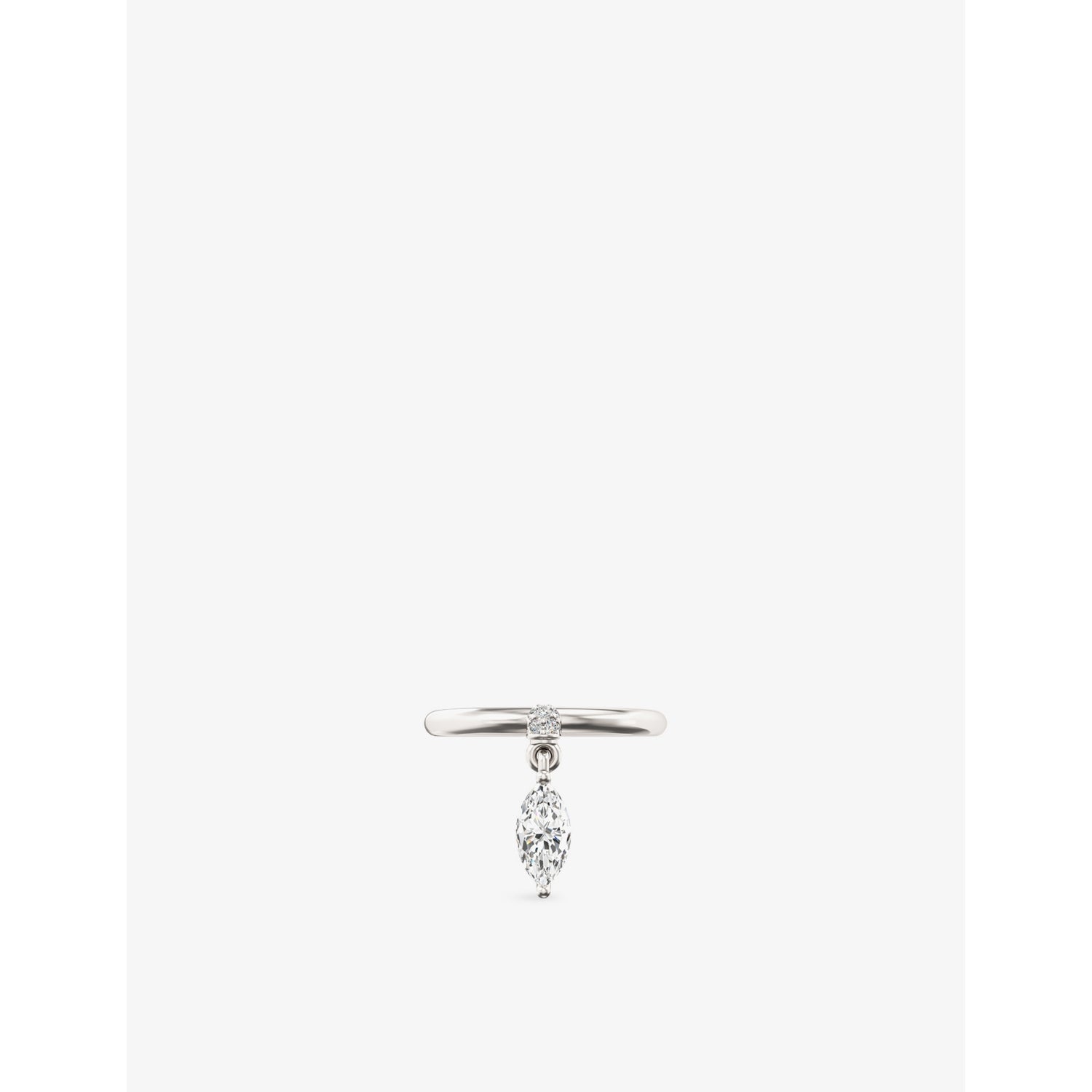 Mini Pierced Sterling-Silver And Marquise-Cut White Topaz Drop Ring - L