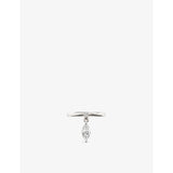 Mini Pierced Sterling-Silver And Marquise-Cut White Topaz Drop Ring - L