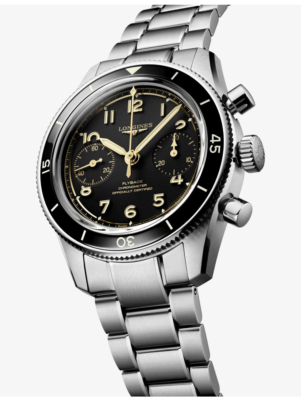Longines Spirit Pilot Flyback 39.5mm stainless steel watch (British brand)