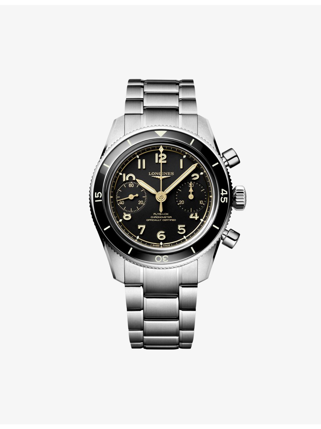 Longines Spirit Pilot Flyback 39.5mm stainless steel watch (British brand)