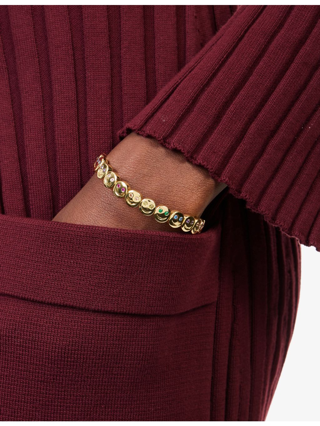Lisa Gozlan Happy Face gold-plated bracelet with cubic zirconia (British brand)