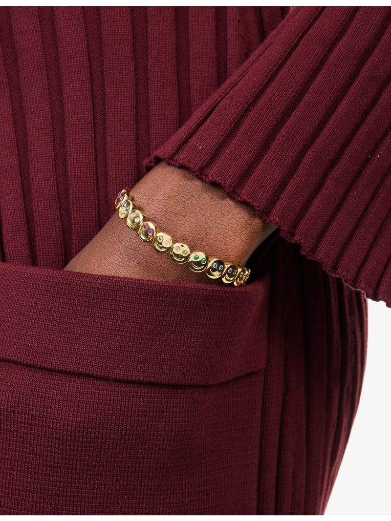 Lisa Gozlan Happy Face gold-plated bracelet with cubic zirconia (British brand)