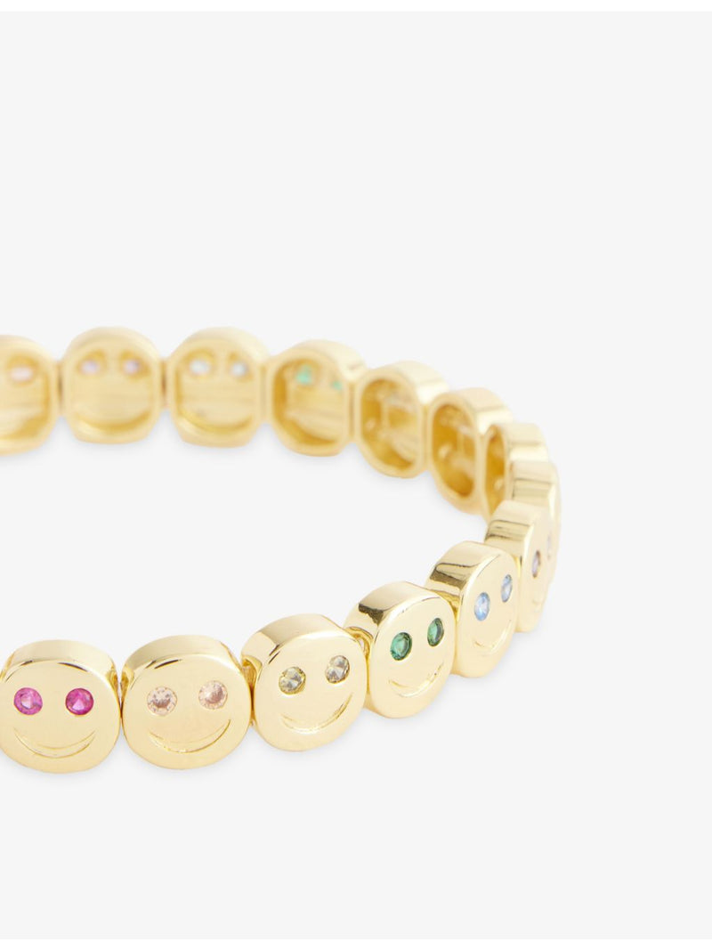 Lisa Gozlan Happy Face gold-plated bracelet with cubic zirconia (British brand)