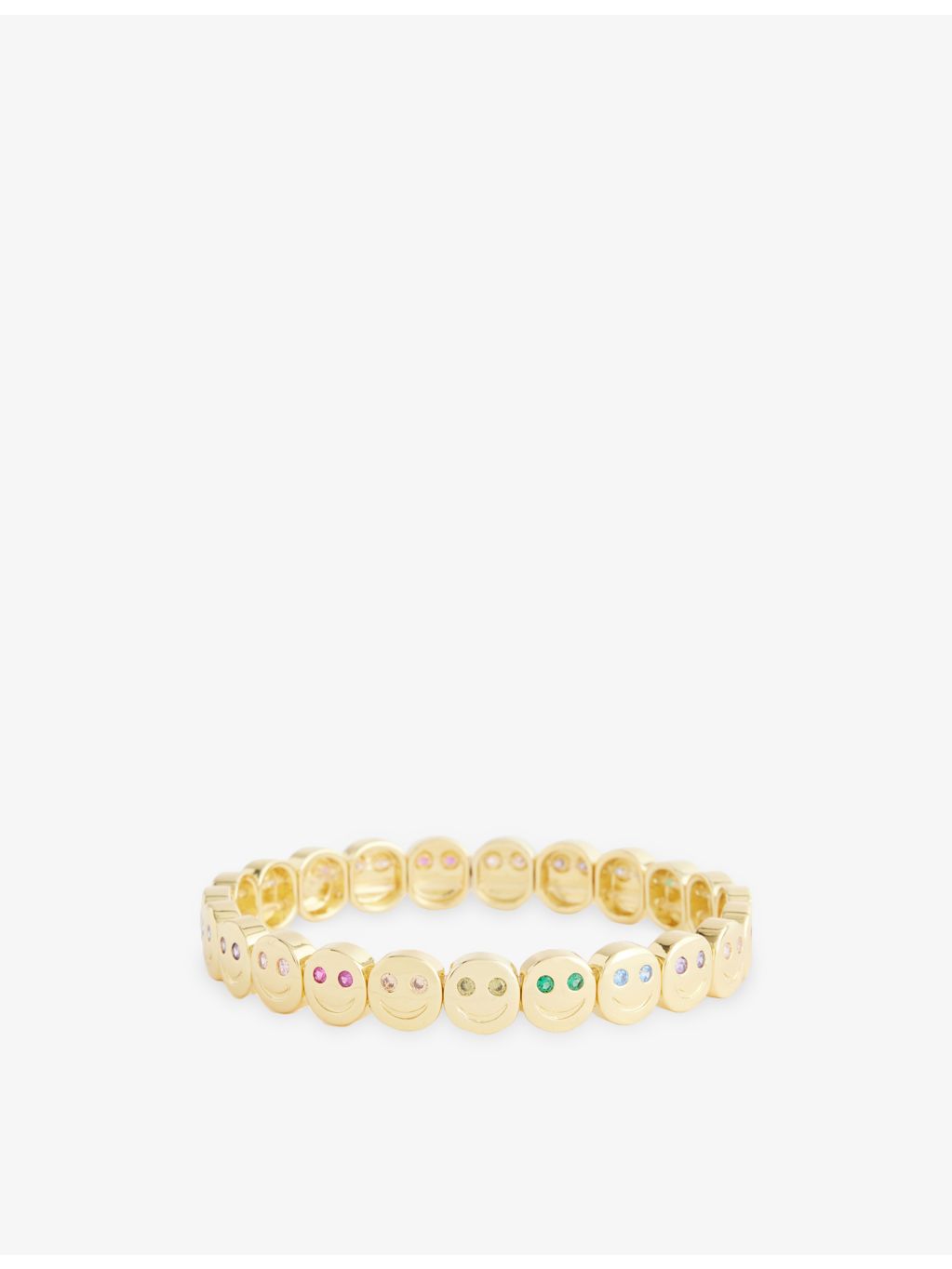Lisa Gozlan Happy Face gold-plated bracelet with cubic zirconia (British brand)