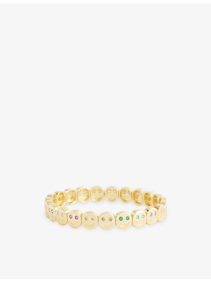 Lisa Gozlan Happy Face gold-plated bracelet with cubic zirconia (British brand)