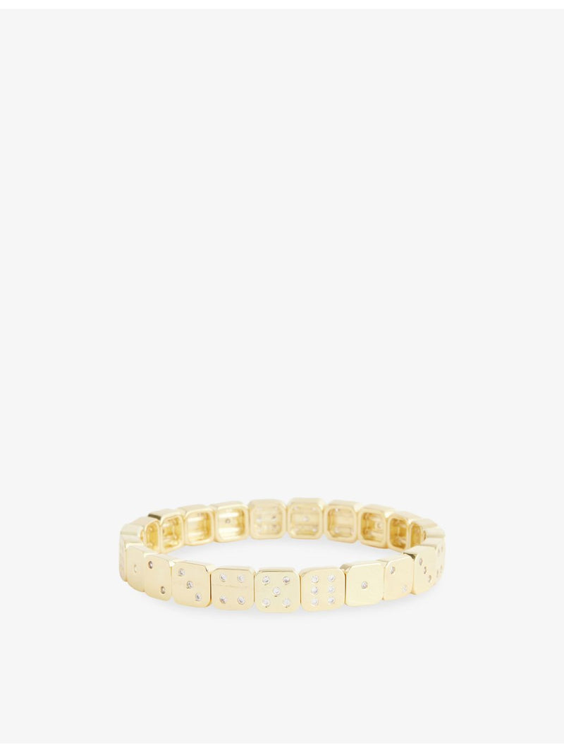 Lisa Gozlan dice bracelet cubic zirconia gold-plated 7in, imported from the UK