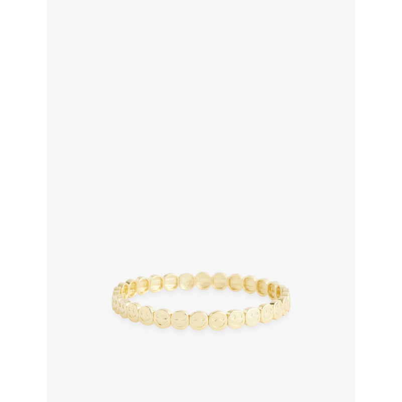 The Mini Classic Happy Face 18ct Yellow Gold-Plated Brass Bracelet - 6in