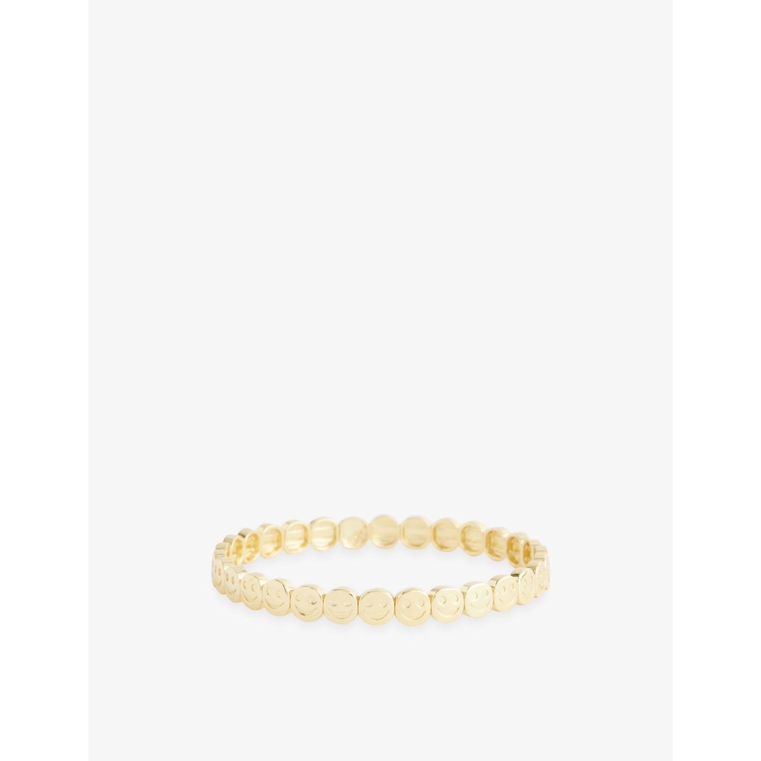 The Mini Classic Happy Face 18ct Yellow Gold-Plated Brass Bracelet - 6in
