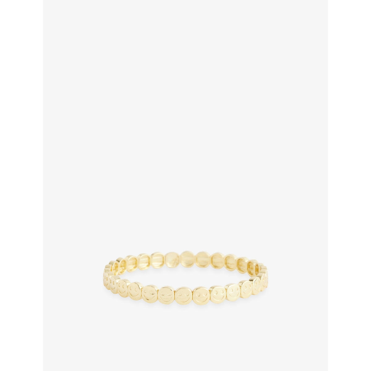 The Mini Classic Happy Face 18ct Yellow Gold-Plated Brass Bracelet - 6in