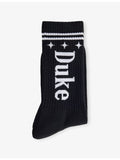 DUKE + DEXTER brand-print cotton-blend socks, imported from the UK