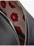 Duke + Dexter leather wash bag with Mason Kiss print - British product