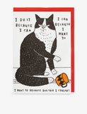 Archivist cat greetings card 17.5cm x 12.5cm, imported from the UK