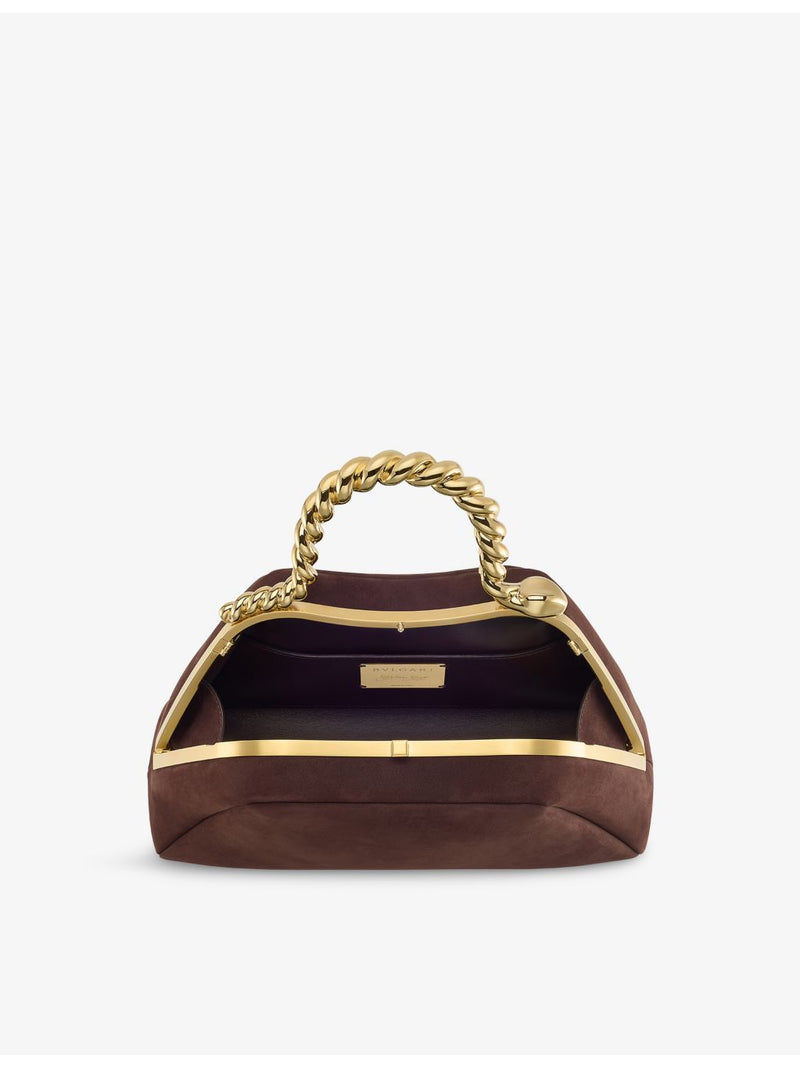 Bvlgari Serpentine Mini top handle bag in nubuck leather, UK version