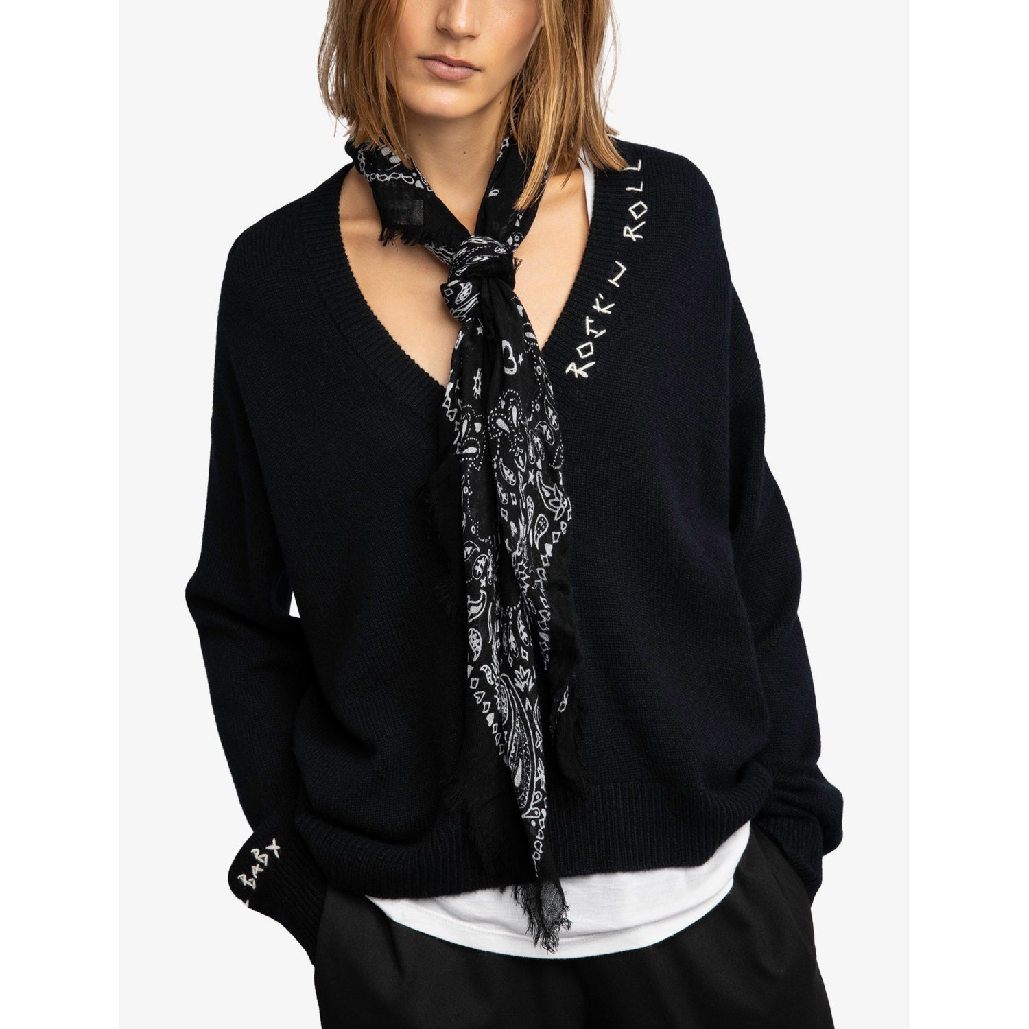 Zadig&Voltaire cashmere bandana scarf 90cm - British product