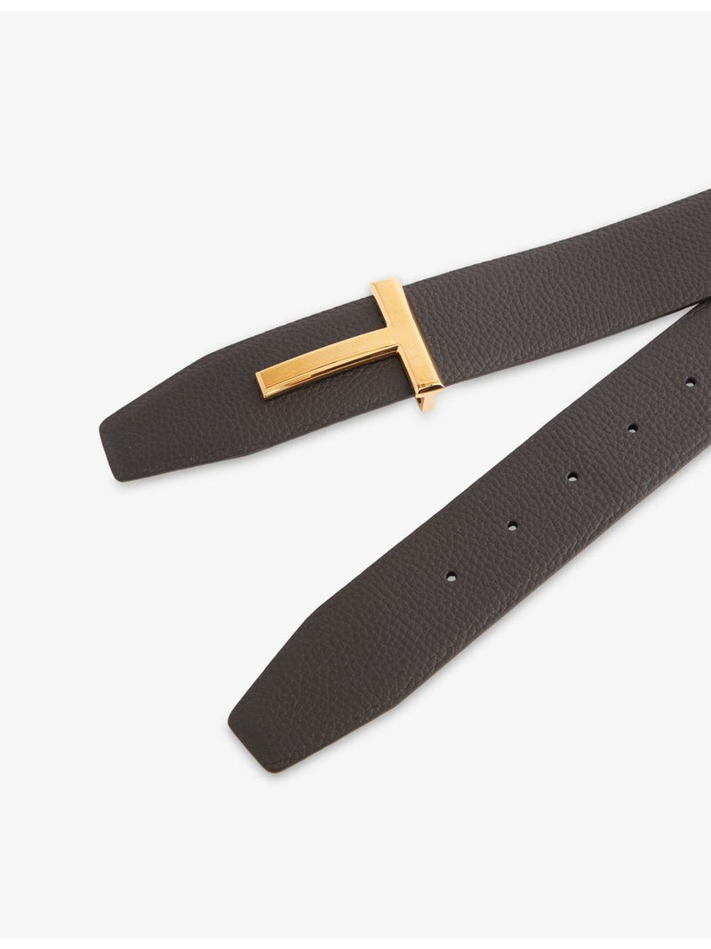 Tom Ford reversible leather belt with gold-tone buckle, imported from the UK