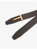 Tom Ford reversible leather belt with gold-tone buckle, imported from the UK