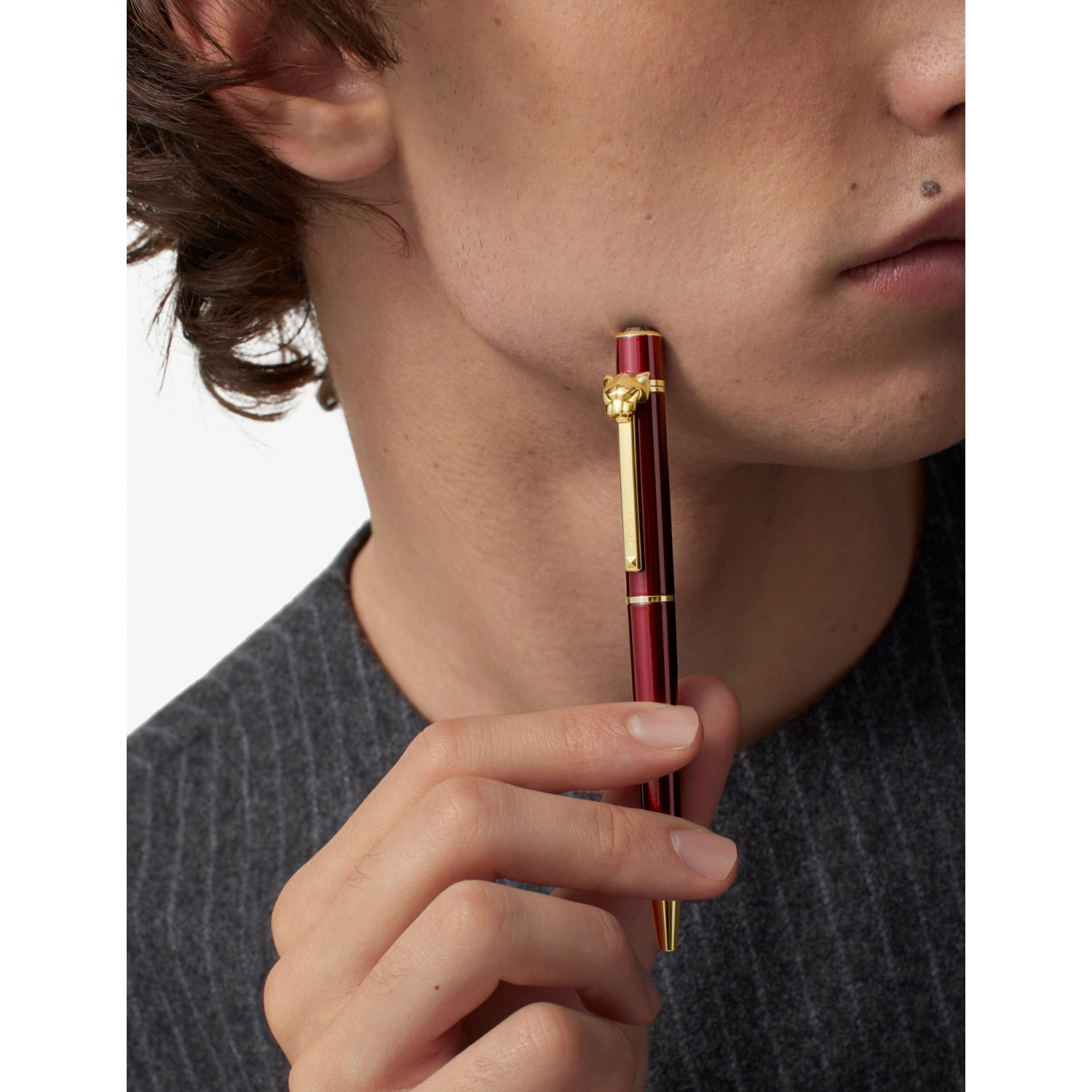 Cartier Panthère small ballpoint pen in burgundy, imported from the UK