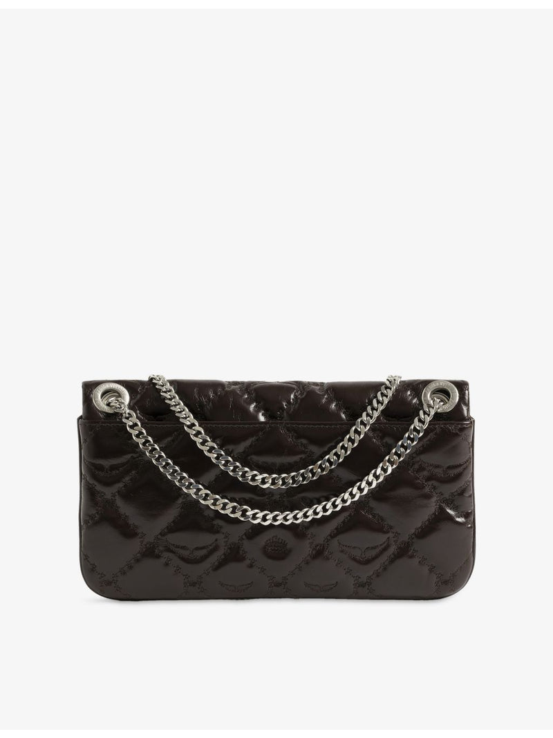 Zadig&Voltaire Rock II patent-leather clutch bag, quilted, imported from the UK
