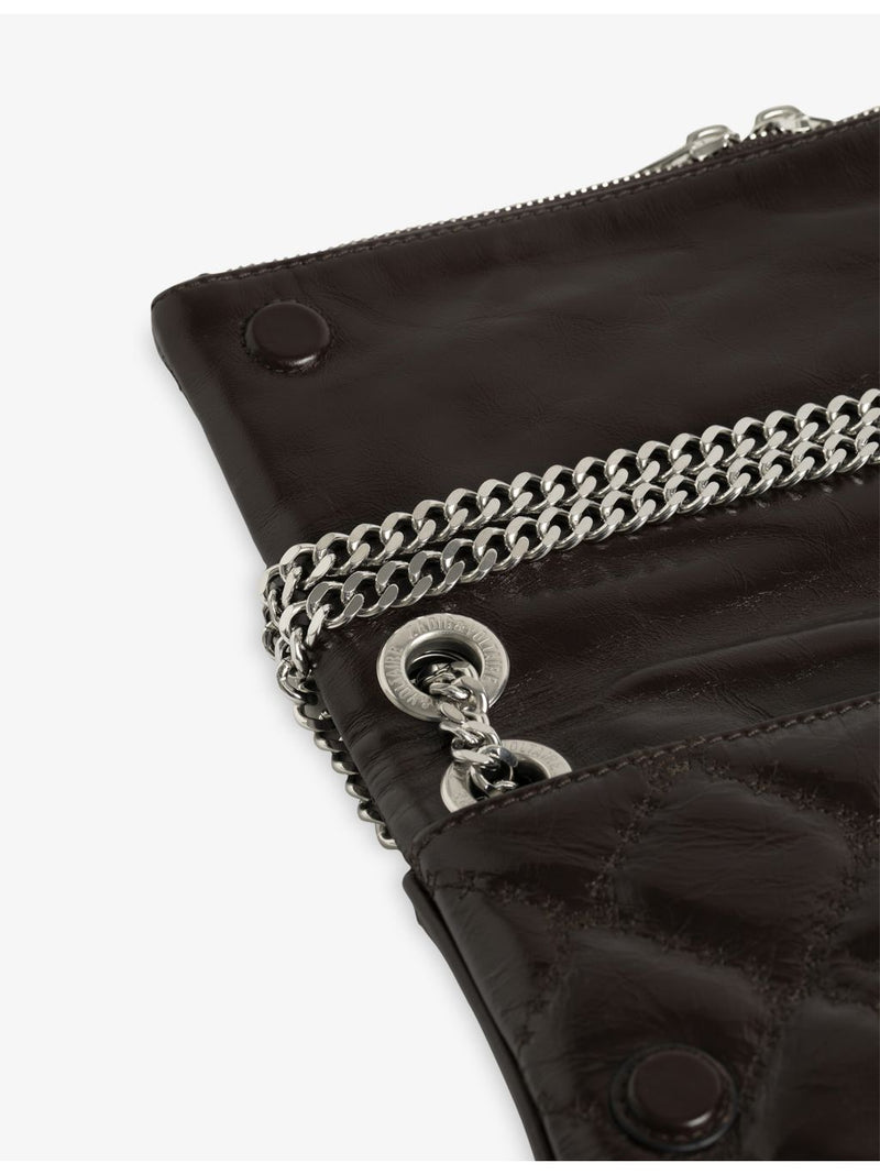 Zadig&Voltaire Rock II patent-leather clutch bag, quilted, imported from the UK