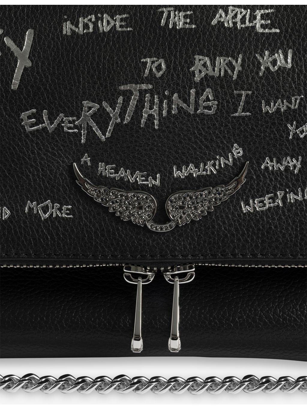 Zadig Voltaire Rocky II graffiti leather cross-body bag, UK version