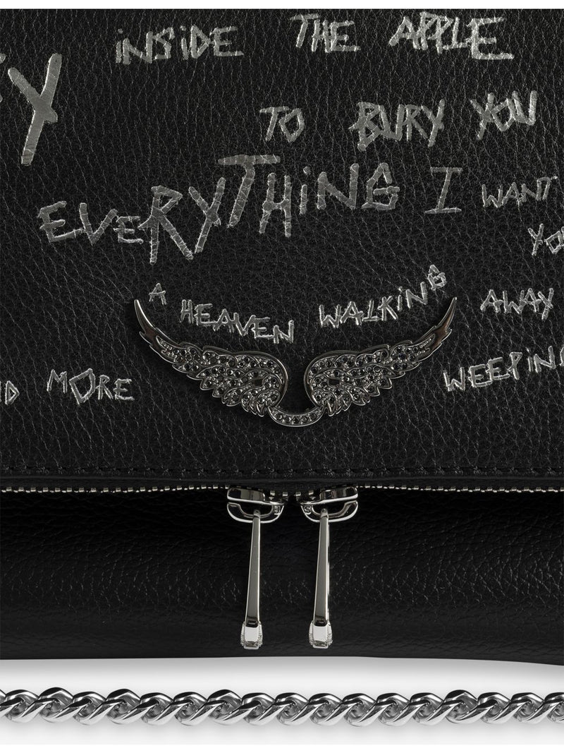 Zadig Voltaire Rocky II graffiti leather cross-body bag, UK version