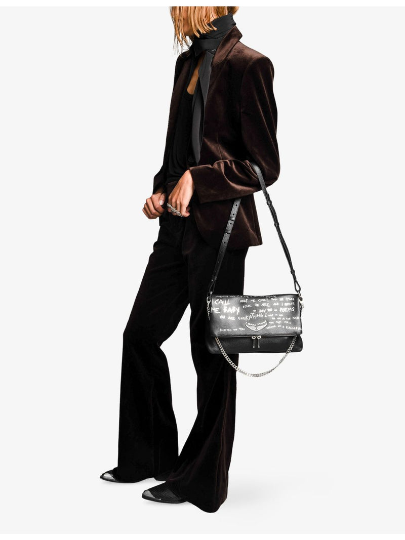 Zadig Voltaire Rocky II graffiti leather cross-body bag, UK version