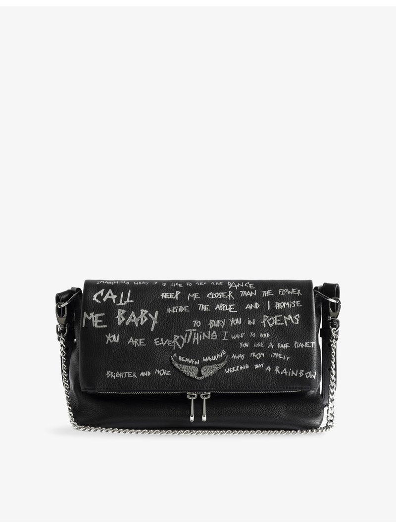 Zadig Voltaire Rocky II graffiti leather cross-body bag, UK version