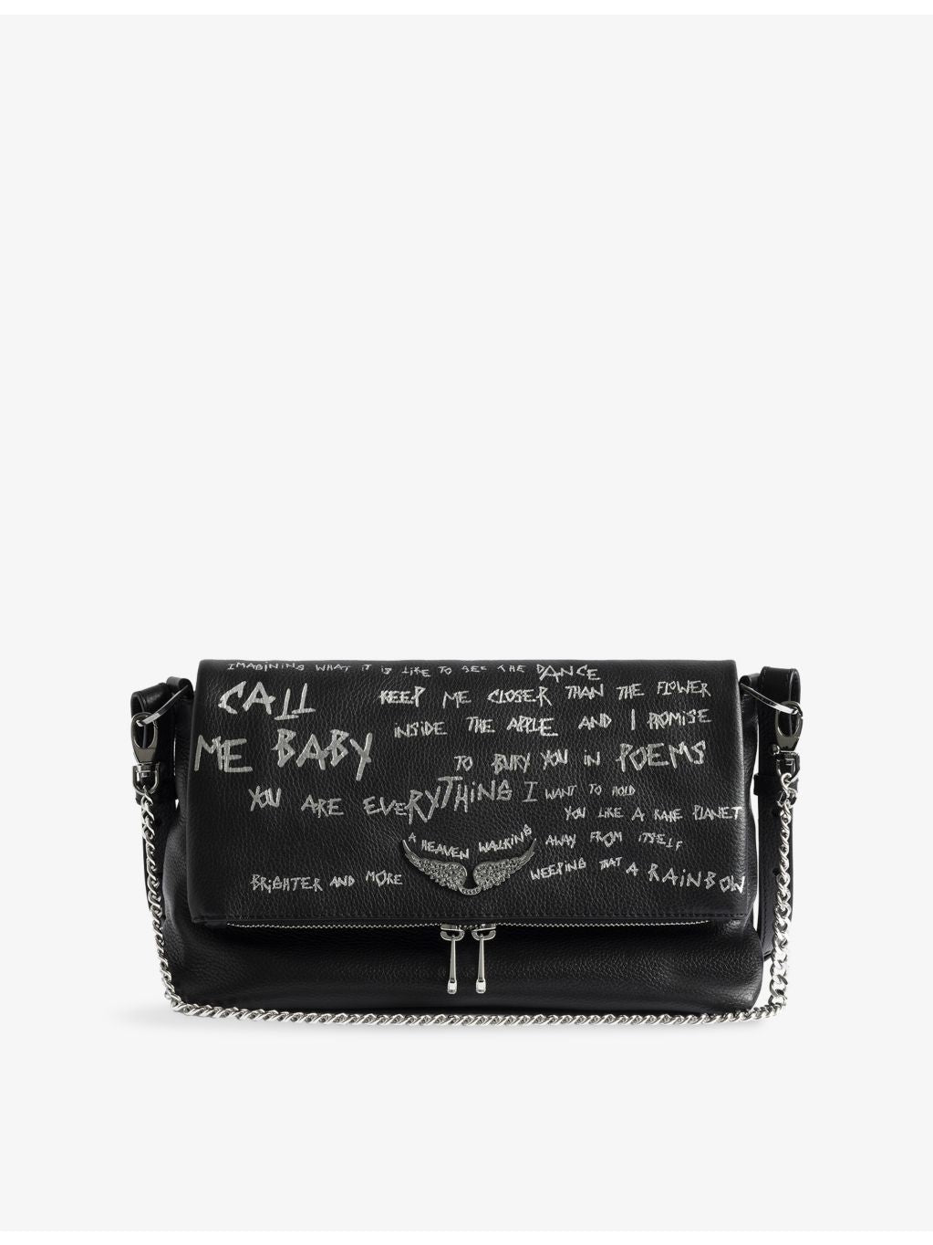 Zadig Voltaire Rocky II graffiti leather cross-body bag, UK version