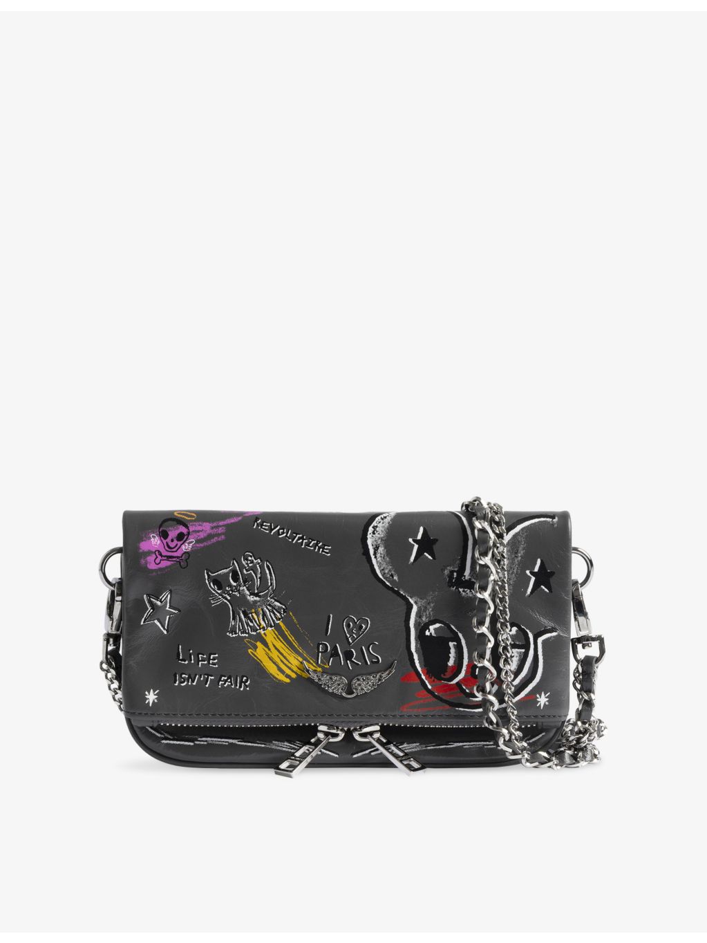 Zadig Voltaire Rock Nano leather clutch bag (British brand)