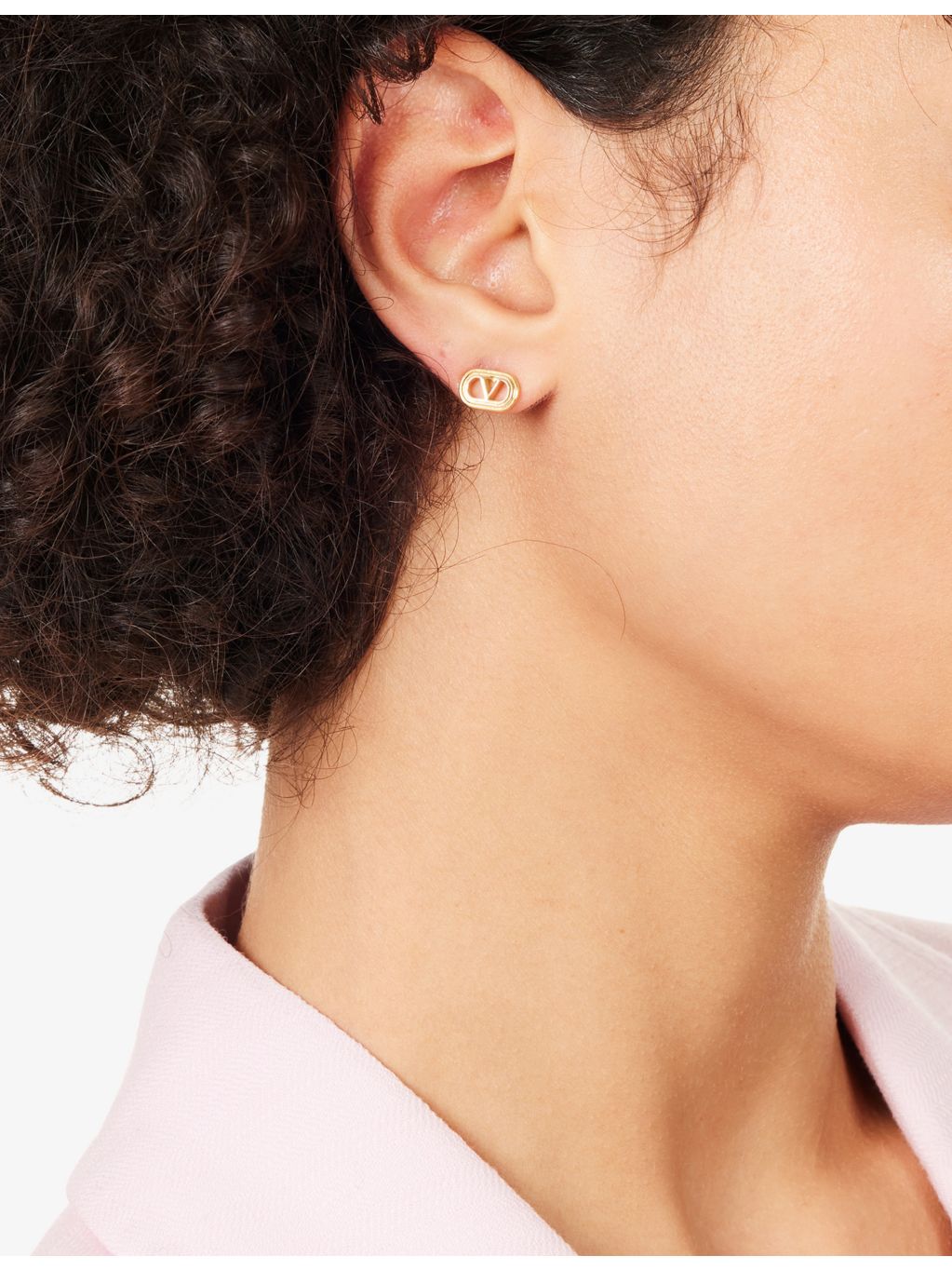 Valentino Ovalette metal stud earrings gold-tone (British brand)