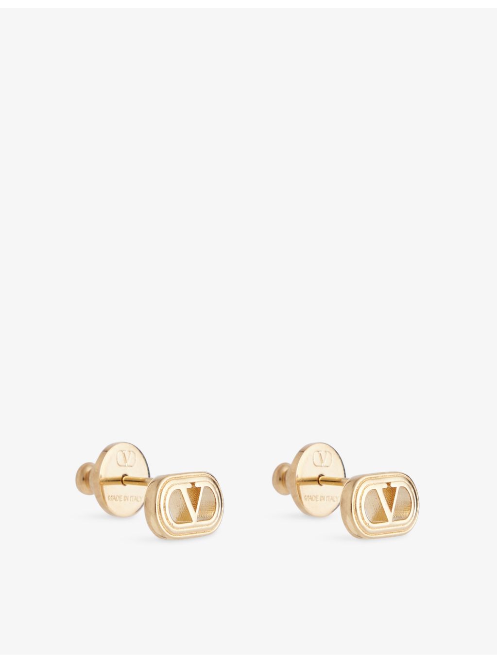 Valentino Ovalette metal stud earrings gold-tone (British brand)