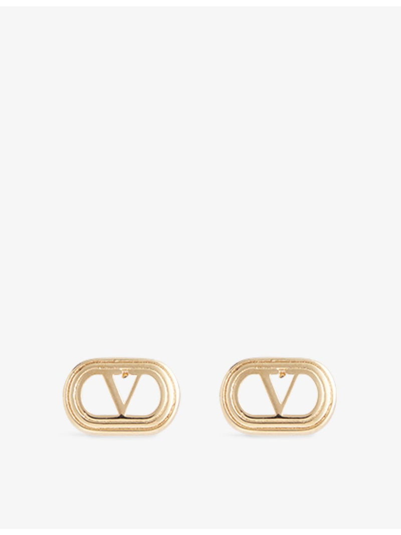 Valentino Ovalette metal stud earrings gold-tone (British brand)