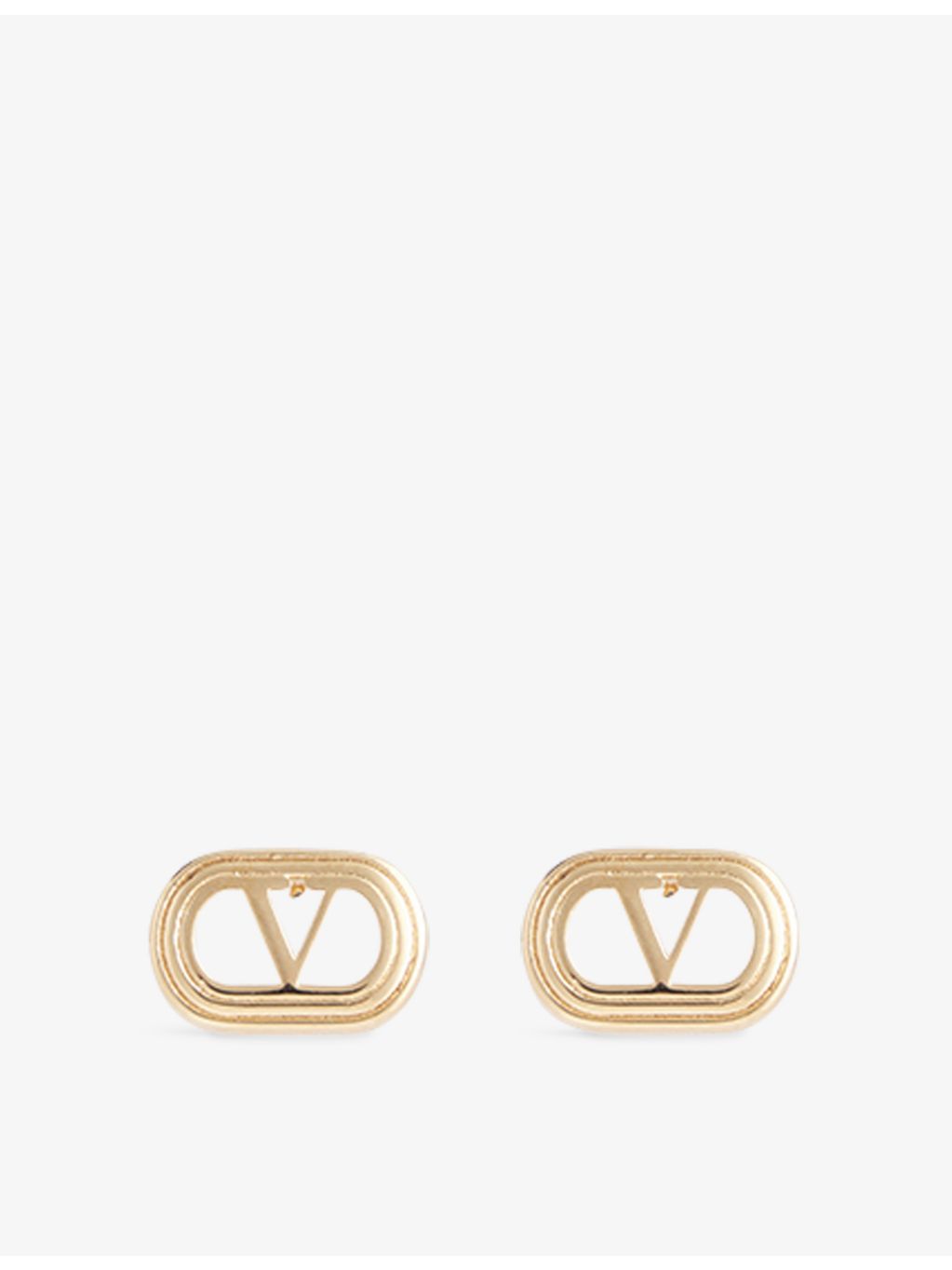 Valentino Ovalette metal stud earrings gold-tone (British brand)