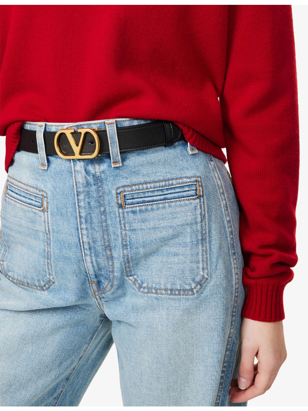 Valentino Garavani VLogo reversible leather belt 3cm (British brand)