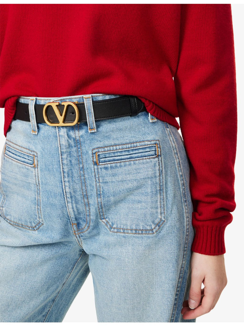 Valentino Garavani VLogo reversible leather belt 3cm (British brand)