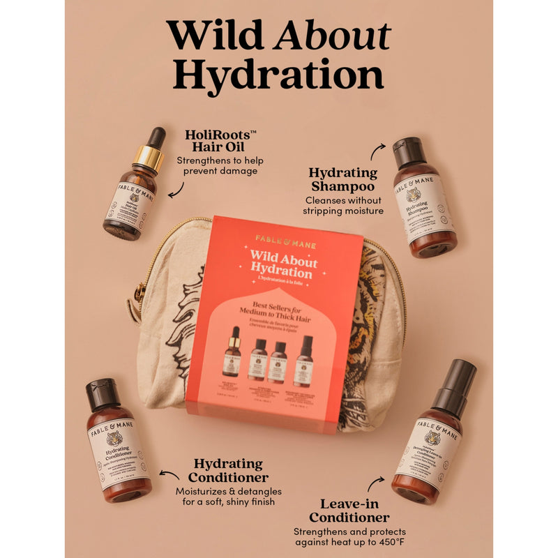 Fable and Mane Wild About Hydration Hair Kit travel set (British brand)