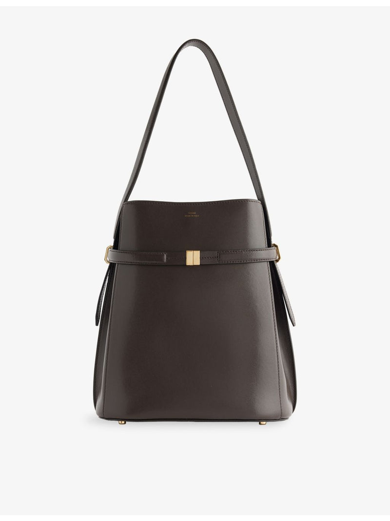 TOTEME leather bucket bag with gold clasp, imported from the UK