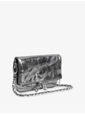 Zadig&Voltaire Rock Nano metallic leather clutch bag, UK version
