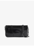Zadig&Voltaire patent-stud leather clutch bag 27cm, imported from the UK