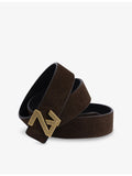 Zadig Voltaire branded-buckle suede belt 4cm, UK version