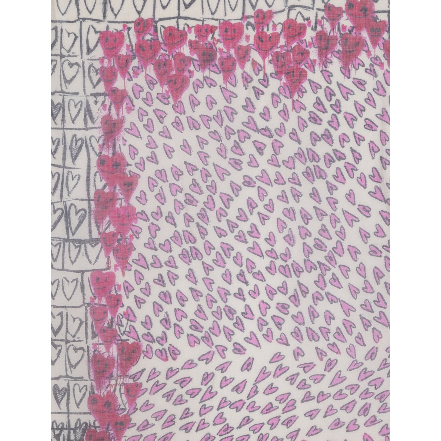 Zadig & Voltaire hearts print modal scarf 135cm, imported from the UK